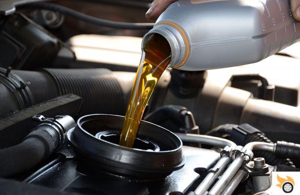 Engine oil change of a diesel car