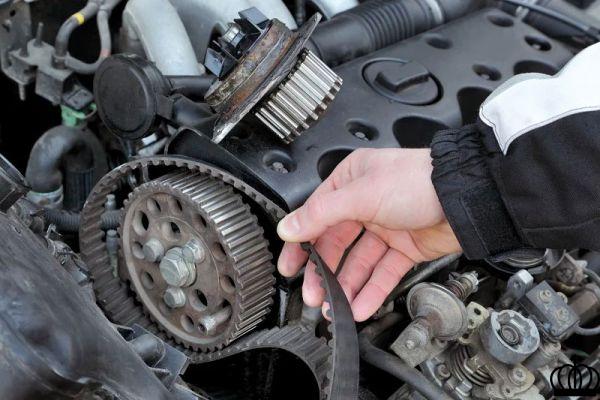 Changing the water pump and timing belt on a vehicle